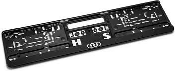 Number plate holder with Audi rings