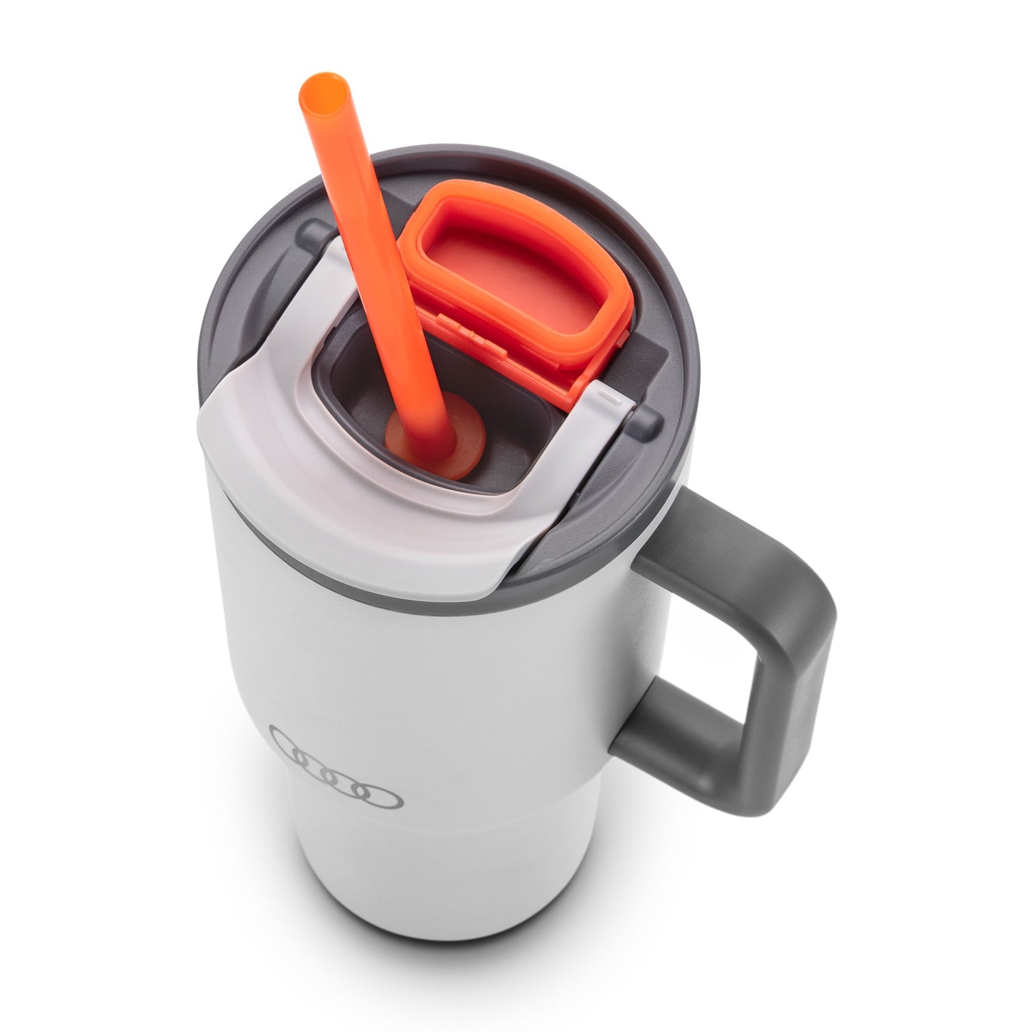 Insulated cup with retractable straw