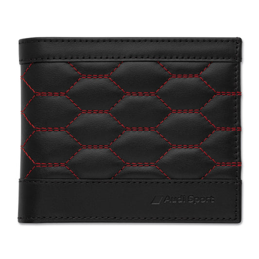 Wallet Leather, men, black-red Audi Sport